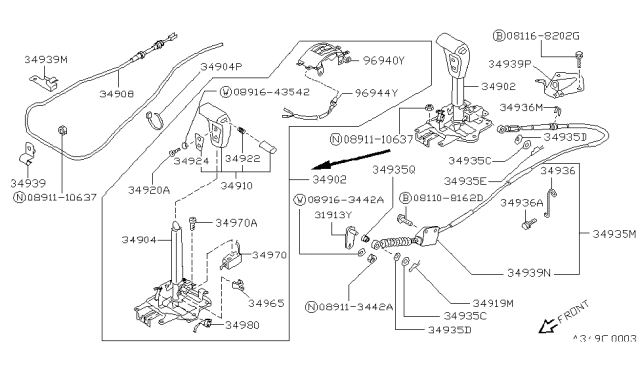 1995 Nissan Pathfinder Auto Transmission Control Device Diagram 4