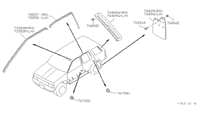 1990 Nissan Pathfinder Body Side Fitting Diagram 2