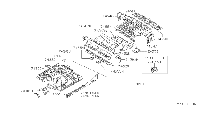 1993 Nissan Pathfinder Floor Panel Diagram 2