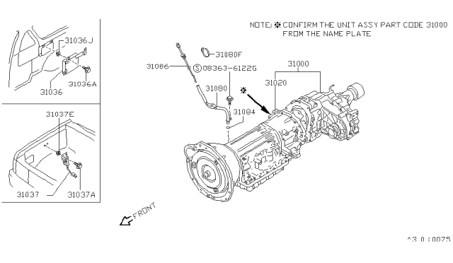 1991 Nissan Pathfinder Auto Transmission,Transaxle & Fitting - Diagram 4