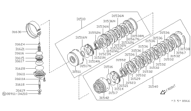 1988 Nissan Pathfinder Clutch & Band Servo Diagram 1