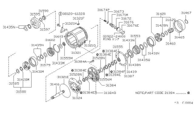 1989 Nissan Pathfinder Governor,Power Train & Planetary Gear Diagram 3