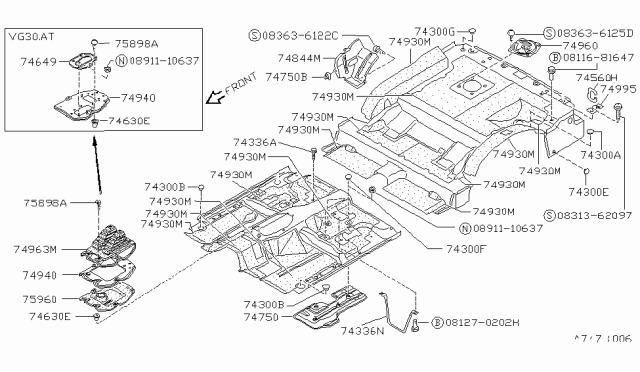 1995 Nissan Pathfinder Floor Fitting Diagram