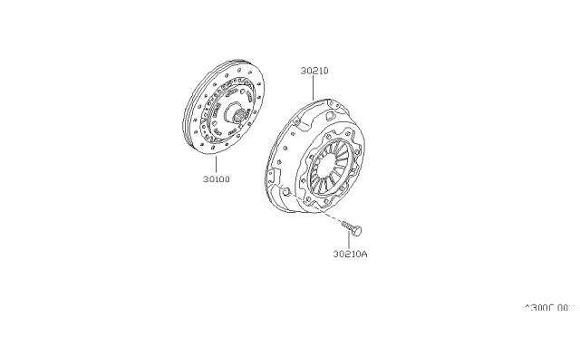 1992 Nissan Pathfinder Clutch Cover,Disc & Release Parts Diagram 1