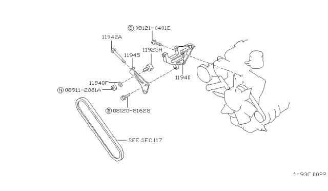 1994 Nissan Pathfinder Power Steering Pump Mounting Diagram