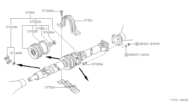 1993 Nissan Pathfinder Ring-Snap Diagram for 37153-01G00