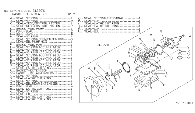 1995 Nissan Pathfinder Gasket & Seal Kit (Automatic) Diagram 2