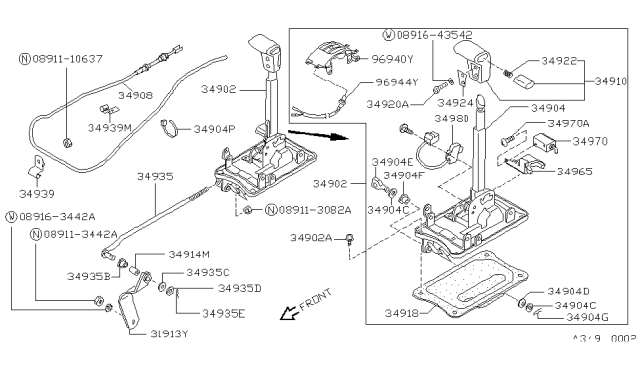 1993 Nissan Pathfinder Auto Transmission Control Device Diagram 3