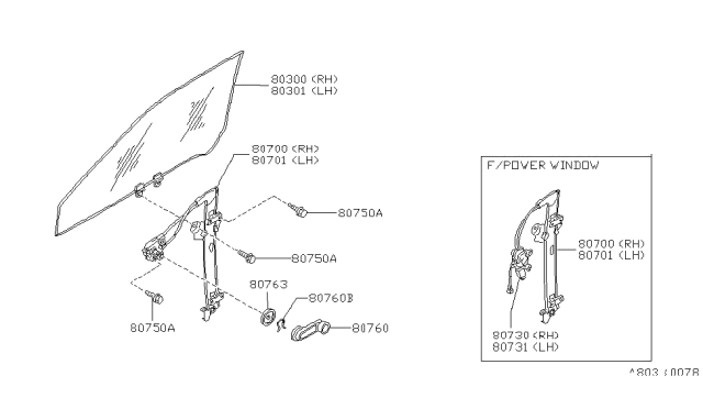 1992 Nissan Pathfinder Front Door Window & Regulator Diagram 2