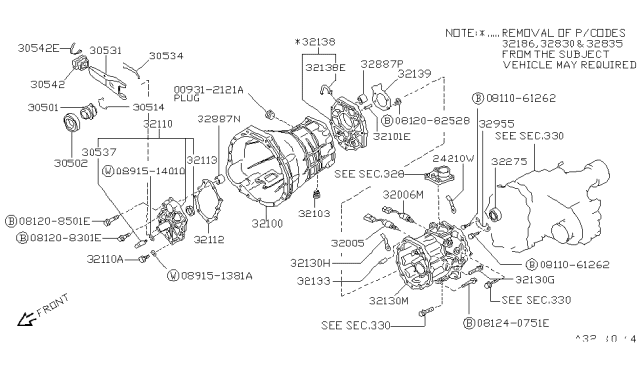 1987 Nissan Pathfinder Retainer Diagram for 32138-V5002