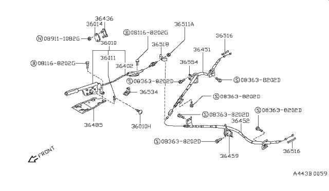 1990 Nissan Pathfinder Parking Brake Control Diagram 4