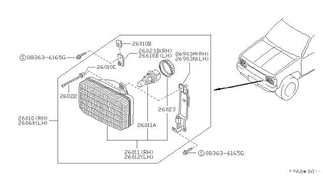 1994 Nissan Pathfinder Retainer Diagram for B6093-41G00