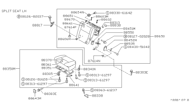 1991 Nissan Pathfinder Rear Seat Diagram 2