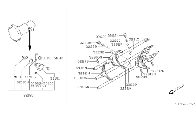 1987 Nissan Pathfinder Transmission Shift Control Diagram 6