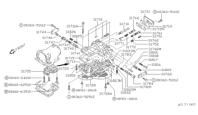 1988 Nissan Pathfinder Control Valve (ATM) Diagram 2