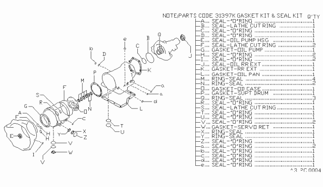 1987 Nissan Pathfinder Gasket & Seal Kit (Automatic) Diagram 2