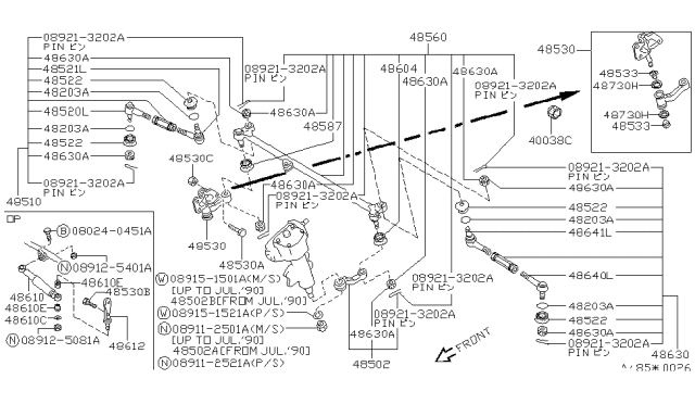 1993 Nissan Pathfinder Steering Linkage Diagram 2