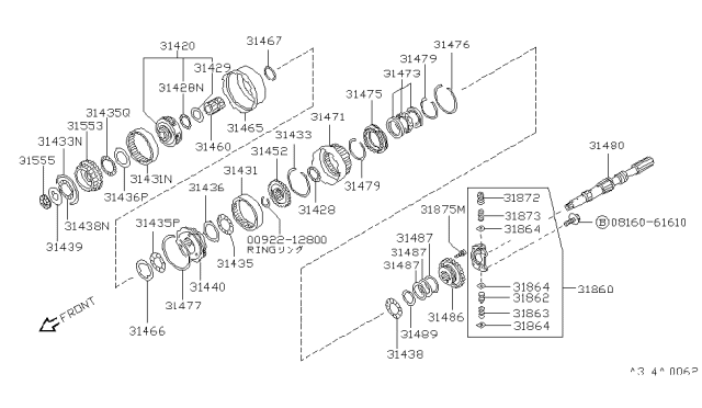 1987 Nissan Pathfinder Governor,Power Train & Planetary Gear Diagram 2