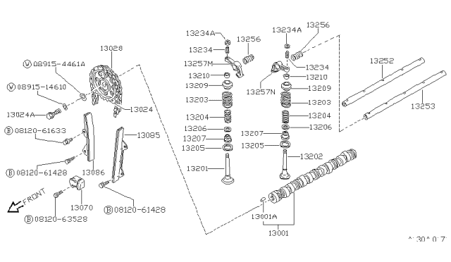 1988 Nissan Pathfinder Camshaft & Valve Mechanism Diagram 3