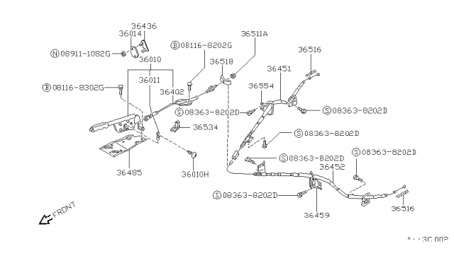 1993 Nissan Pathfinder Parking Brake Control Diagram 3