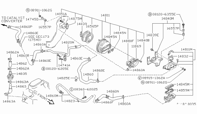 1991 Nissan Pathfinder Secondary Air System - Diagram 3