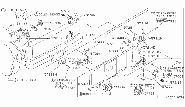 1991 Nissan Pathfinder Bolt Diagram for 57581-C6000