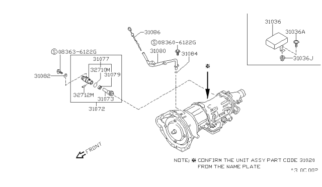 1990 Nissan Pathfinder Auto Transmission,Transaxle & Fitting Diagram 5