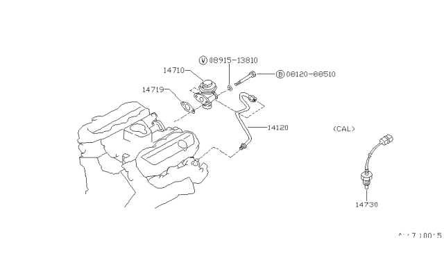 1990 Nissan Pathfinder EGR Parts Diagram 2