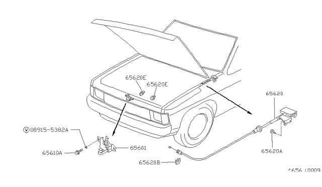 1992 Nissan Pathfinder Hood Lock Control Diagram 2