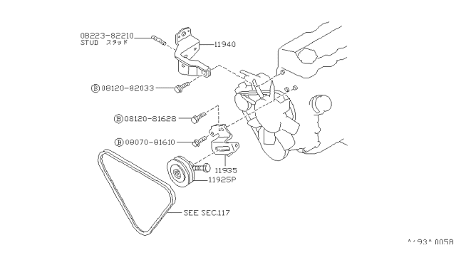 1988 Nissan Pathfinder Power Steering Pump Mounting Diagram 1