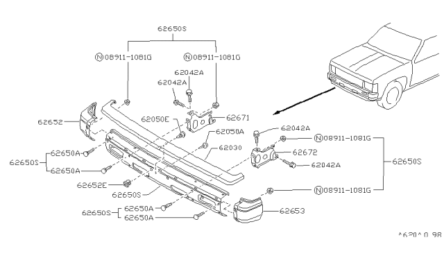 1987 Nissan Pathfinder Front Bumper Diagram