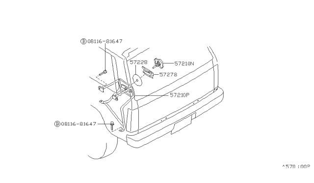 1993 Nissan Pathfinder Spare Tire Hanger Diagram 3