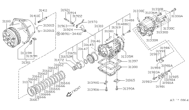 1988 Nissan Pathfinder Torque Converter,Housing & Case Diagram 3