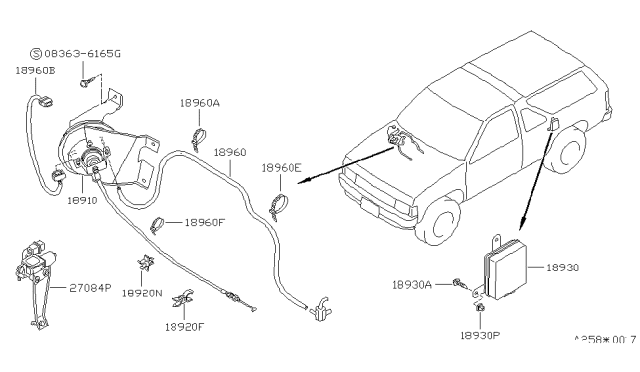 1993 Nissan Pathfinder Controller Assy-ASCD Diagram for 18930-85P00