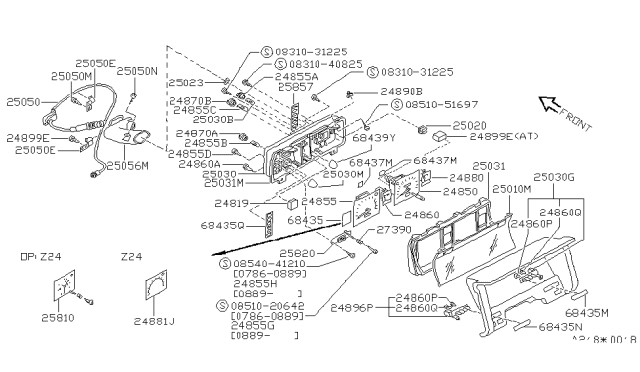 1989 Nissan Pathfinder Led-Warning Diagram for 25028-01G19