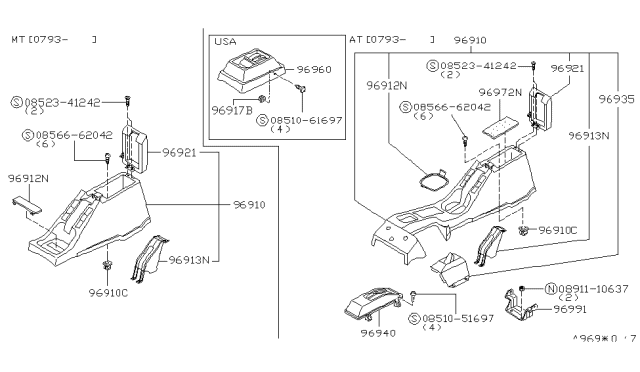 1994 Nissan Pathfinder Console Box Diagram 2