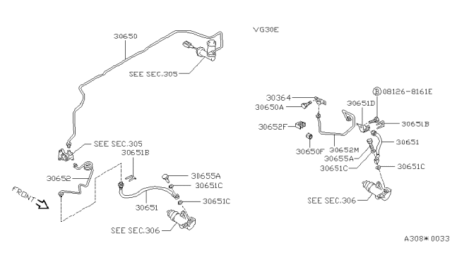 1988 Nissan Pathfinder Tube Assy-Clutch Diagram for 46412-41G00