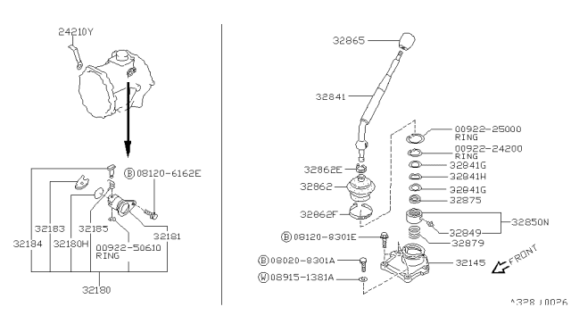 1994 Nissan Pathfinder Transmission Shift Control Diagram 2