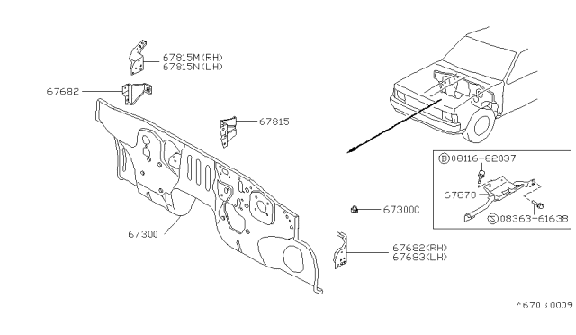 1994 Nissan Pathfinder Dash Panel & Fitting Diagram