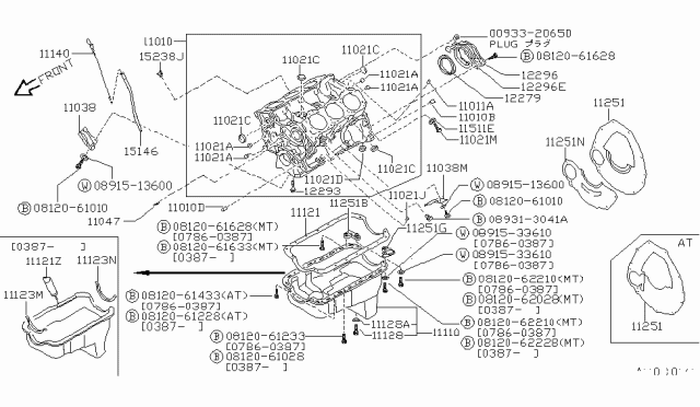 1988 Nissan Pathfinder Block Assy-Cylinder Diagram for 11010-85E80