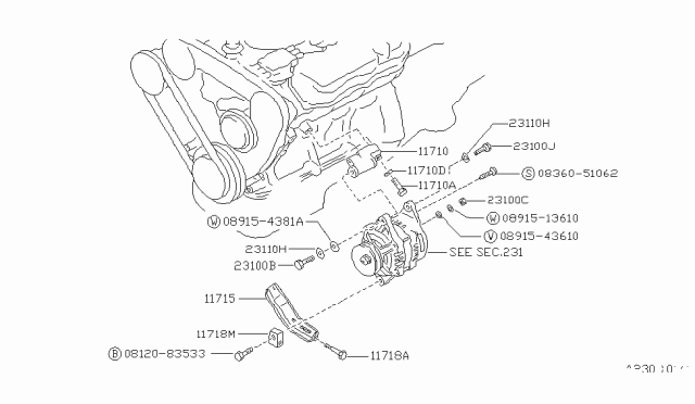 1987 Nissan Pathfinder Bolt Diagram for 08131-0421A