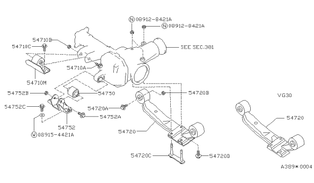 1988 Nissan Pathfinder Front Final Drive Mounting Diagram