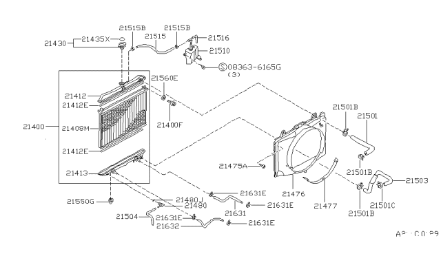 1993 Nissan Pathfinder Radiator,Shroud & Inverter Cooling Diagram 2