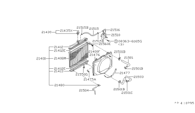 1995 Nissan Pathfinder Radiator,Shroud & Inverter Cooling Diagram 2