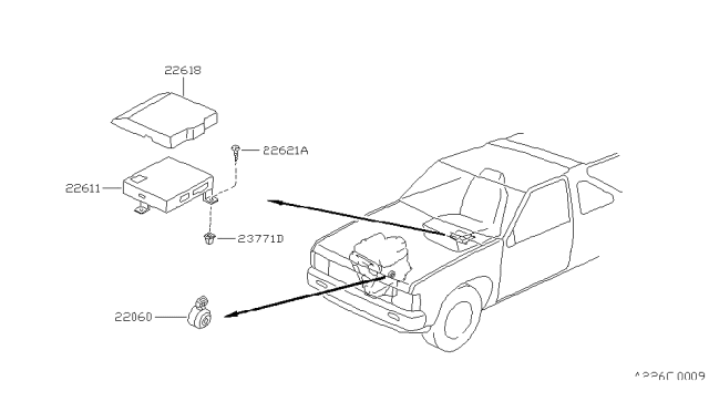 1993 Nissan Pathfinder Engine Control Module Diagram for 23710-83G62