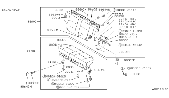 1991 Nissan Pathfinder Rear Seat Diagram 1