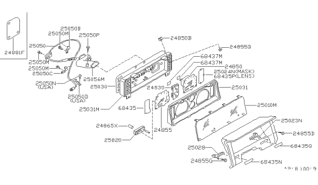 1994 Nissan Pathfinder Instrument Meter & Gauge Diagram 1