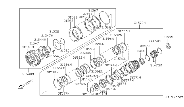 1989 Nissan Pathfinder Clutch & Band Servo Diagram 7