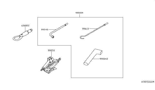 2016 Nissan NV Tool Kit & Maintenance Manual Diagram 1