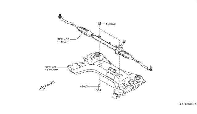 2015 Nissan NV Steering Gear Mounting Diagram